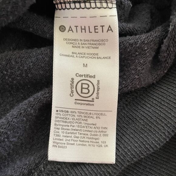 Athleta Balance Hoodie Black - Size: Medium - Picture 5 of 6